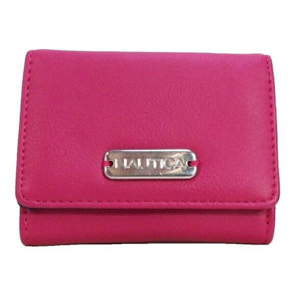NAUTICA purple-ish pink tri fold women's wallet RFID Safe 4.25 x 3.5" closed - Picture 1 of 6